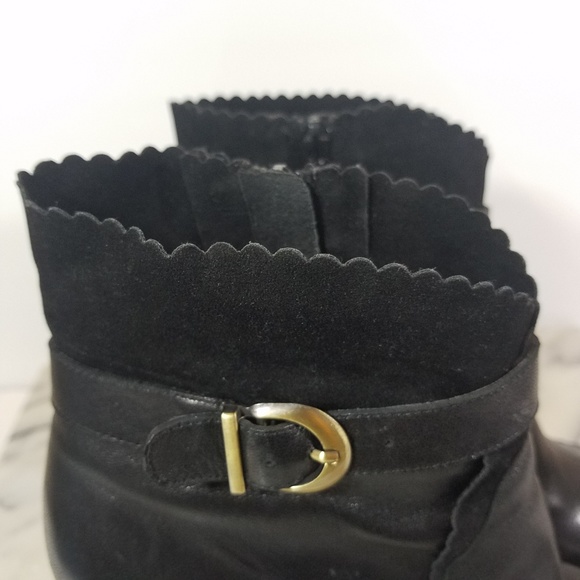 Miz Mooz Liv Black Leather Platform Heeled Bootie - Picture 2 of 7